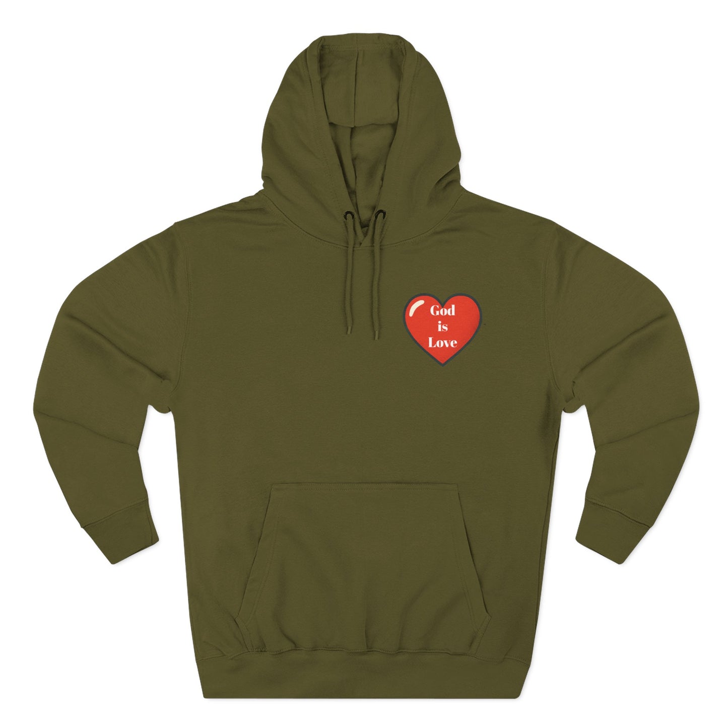 Three-Panel Fleece Hoodie with Heart and Love Design, Cozy Gift for Valentine's Day, Wearable Art, Comfort Wear, Affirmation Clothing