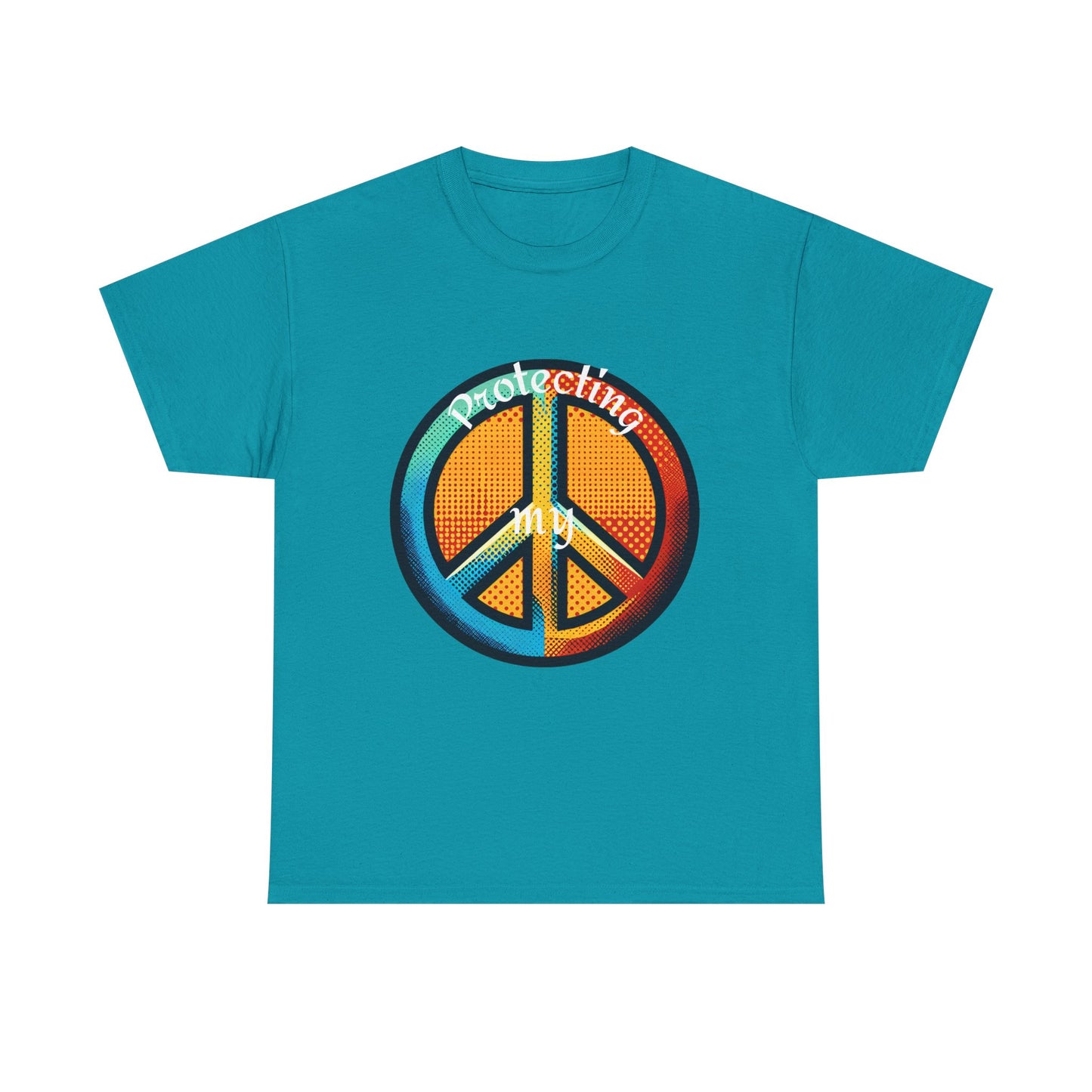 Colorful Peace Symbol Unisex Heavy Cotton Tee Protecting my Peace