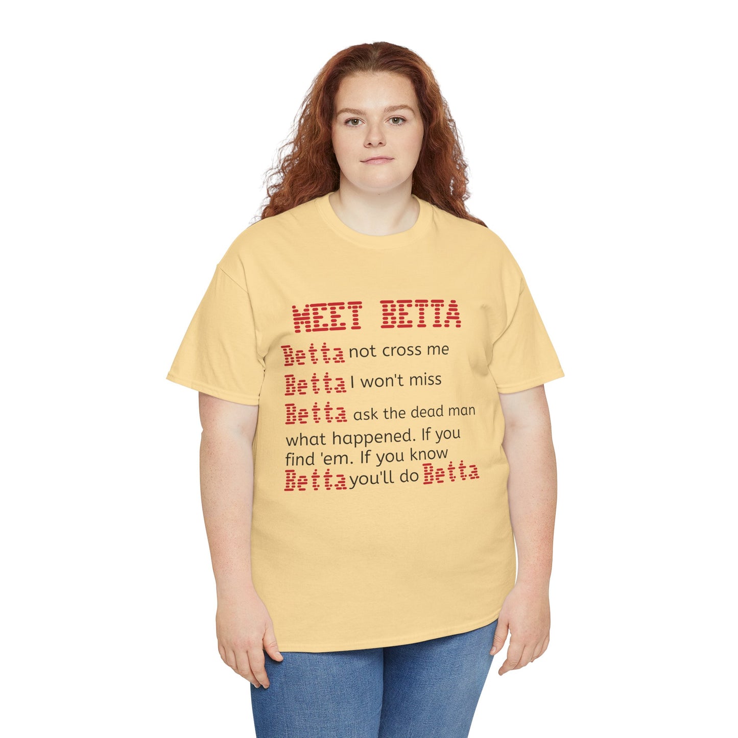 Meet Betta Unisex Heavy Cotton Tee - Fun and Edgy Graphic Tee for Casual Wear
