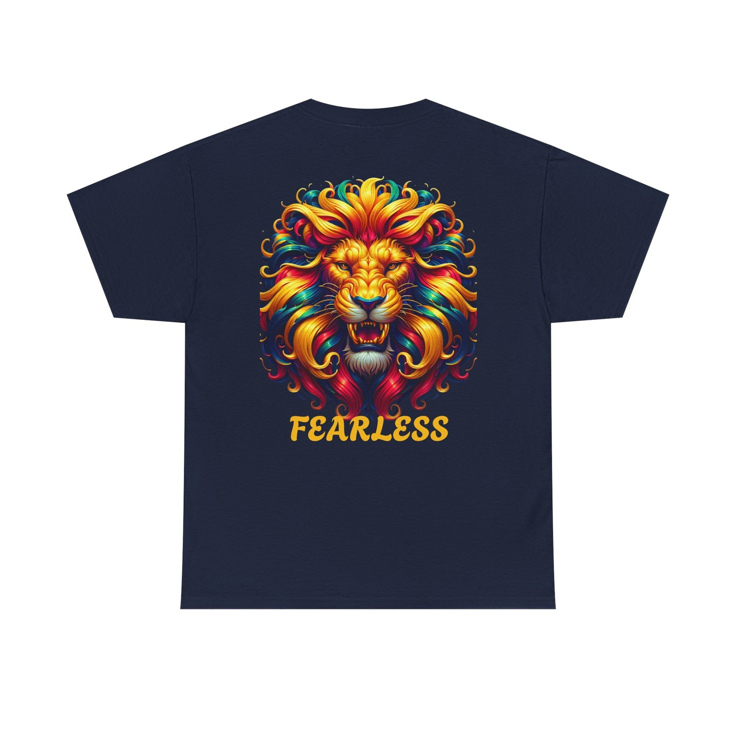 Fearless Unisex Heavy Cotton Tee - NEVA' SCARED Lion Design