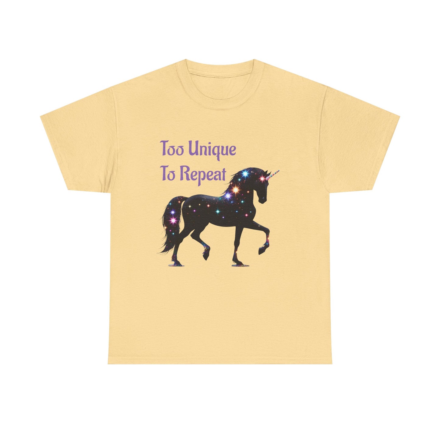 Galaxy Unicorn Tee - "Too Unique To Repeat" - Unisex Heavy Cotton Shirt