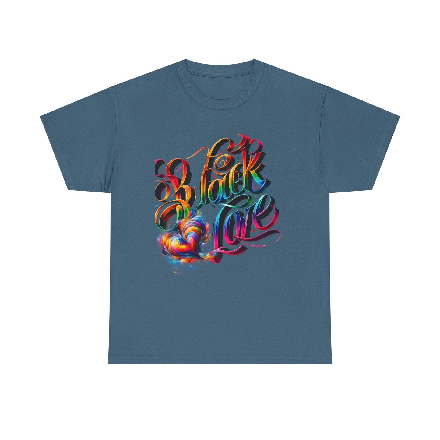 Colorful Love Graphic Tee | Unisex Heavy Cotton T-Shirt, black love