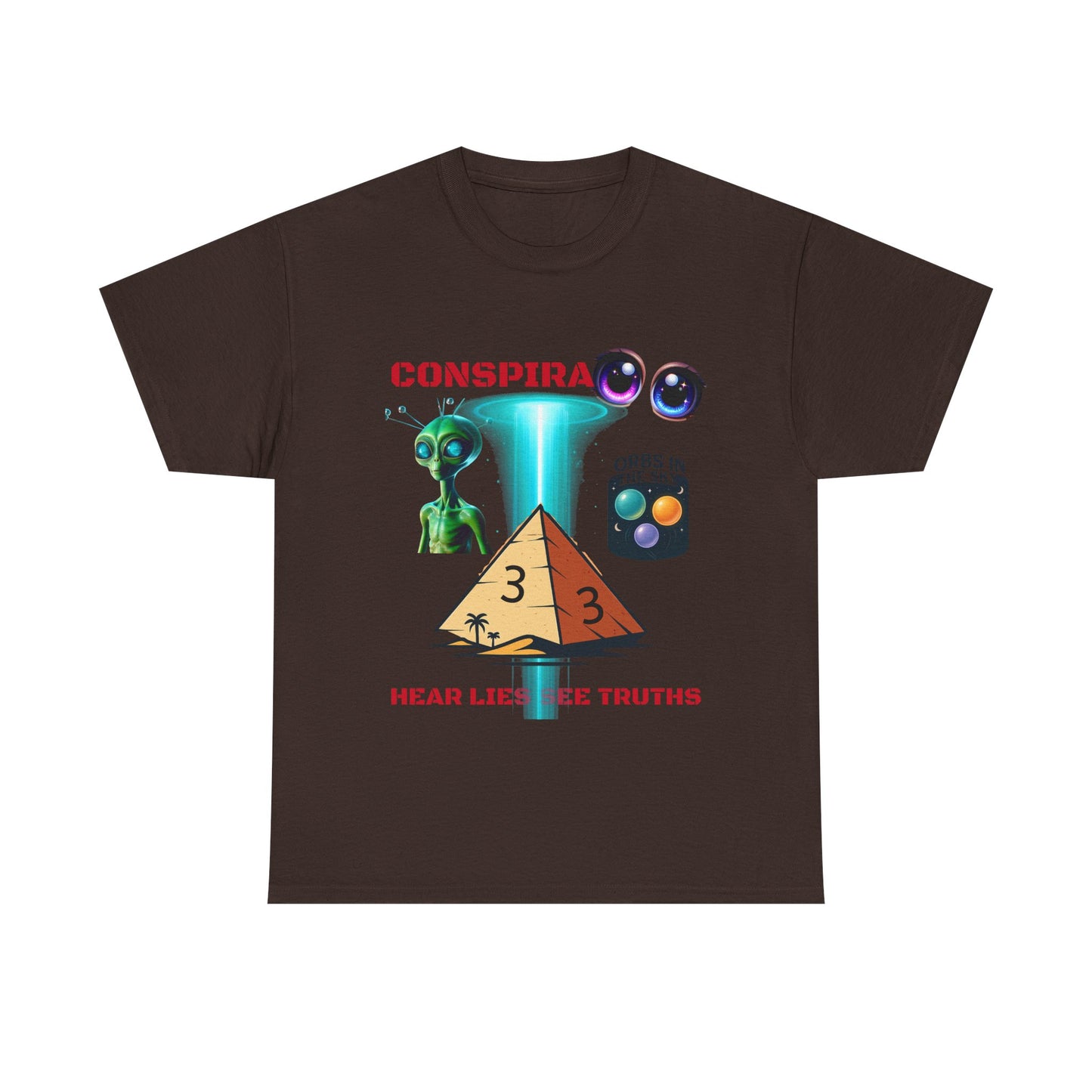Unisex Heavy Cotton Tee - Conspiracy Theories Graphic Shirt, Casual Gift, Everyday Wear, Cool Tees for Men and Women, Unique Gift Idea
