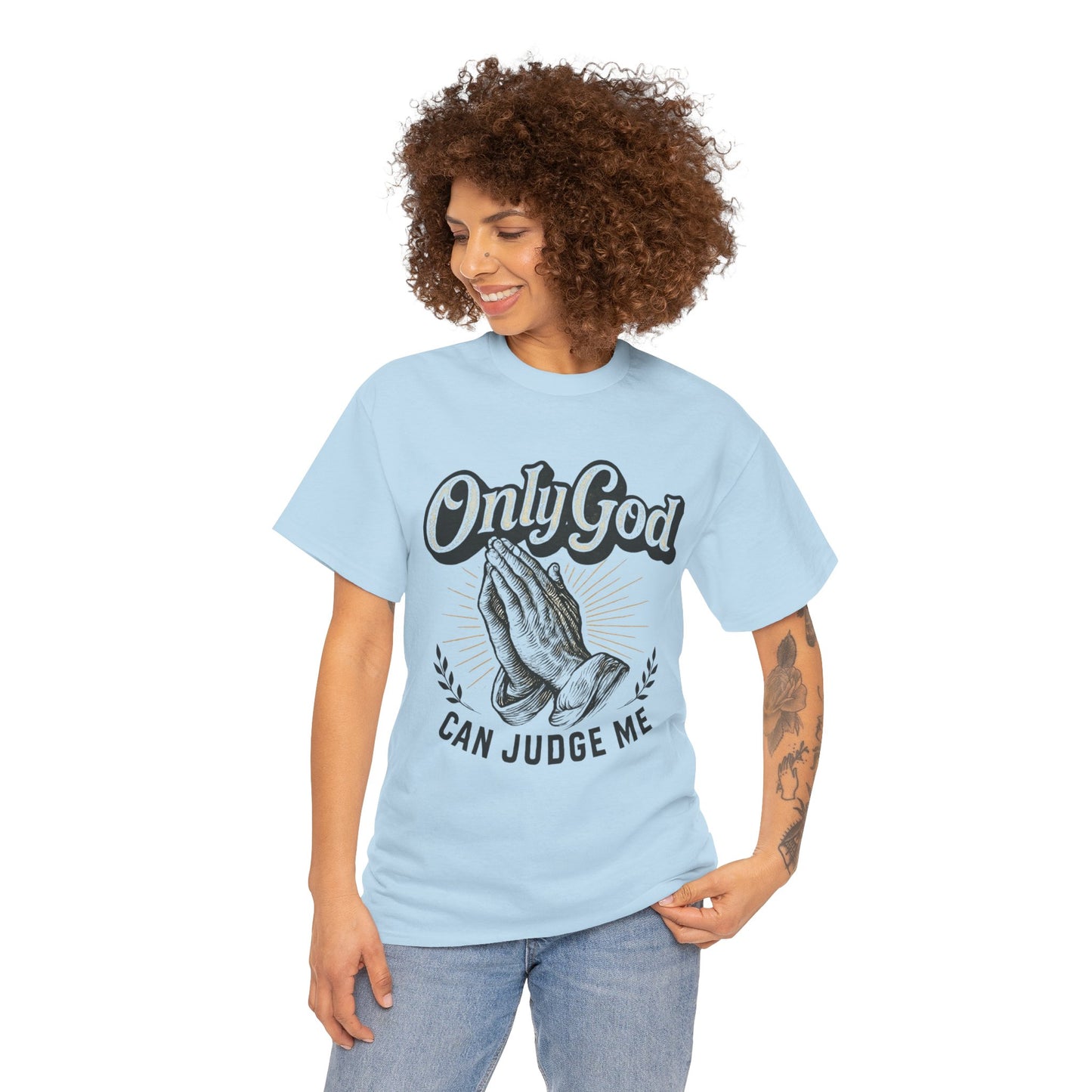 Only God can Judge me Unisex Heavy Cotton Tee, Christian Shirt, Faith-Based Apparel, Gift for Believers, Casual T-Shirt, Spiritual Wear