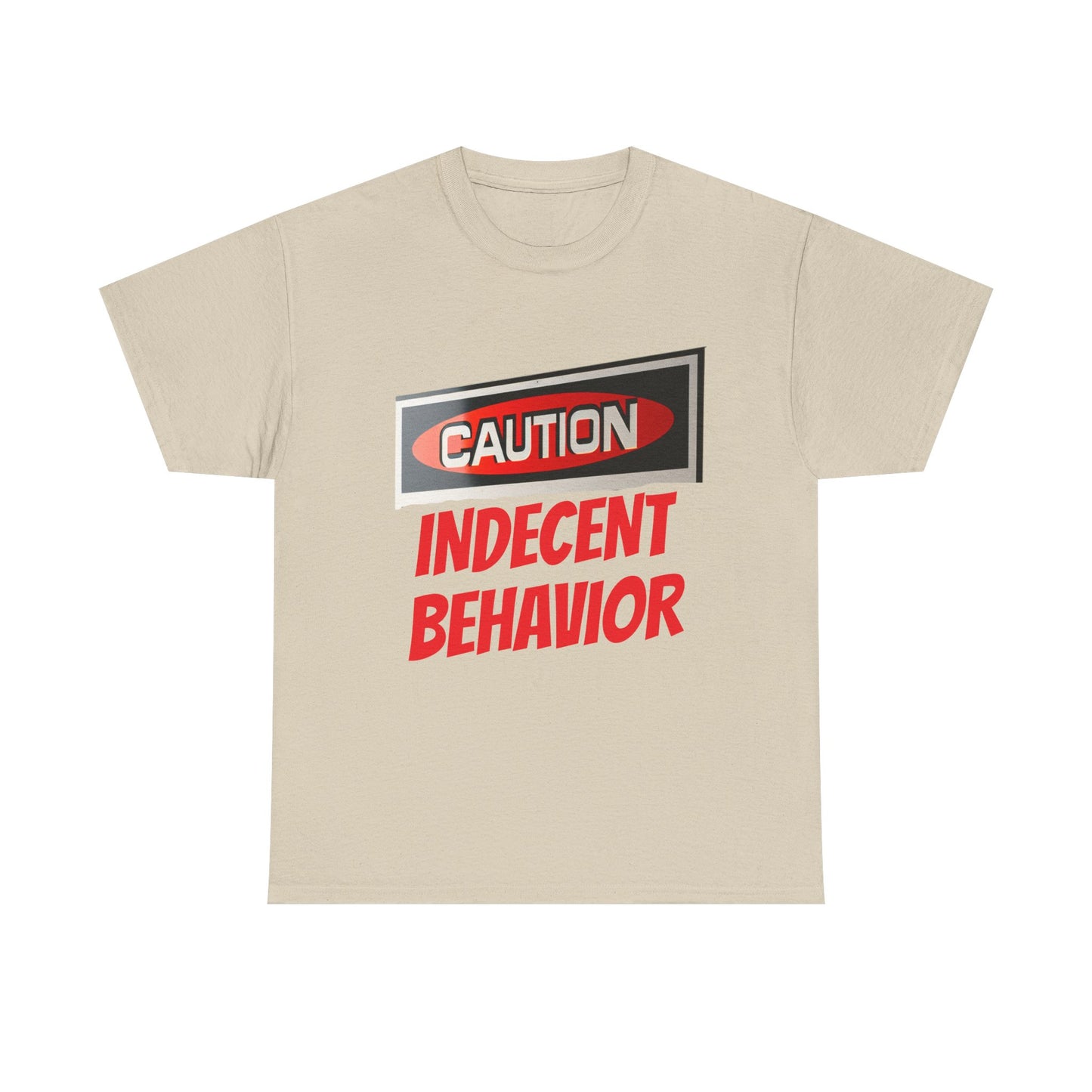 Caution Indecent Behavior Tee, Funny Graphic T-Shirt, Unisex Humor Shirt, Unique Gift, Casual Wear, Streetwear Fashion