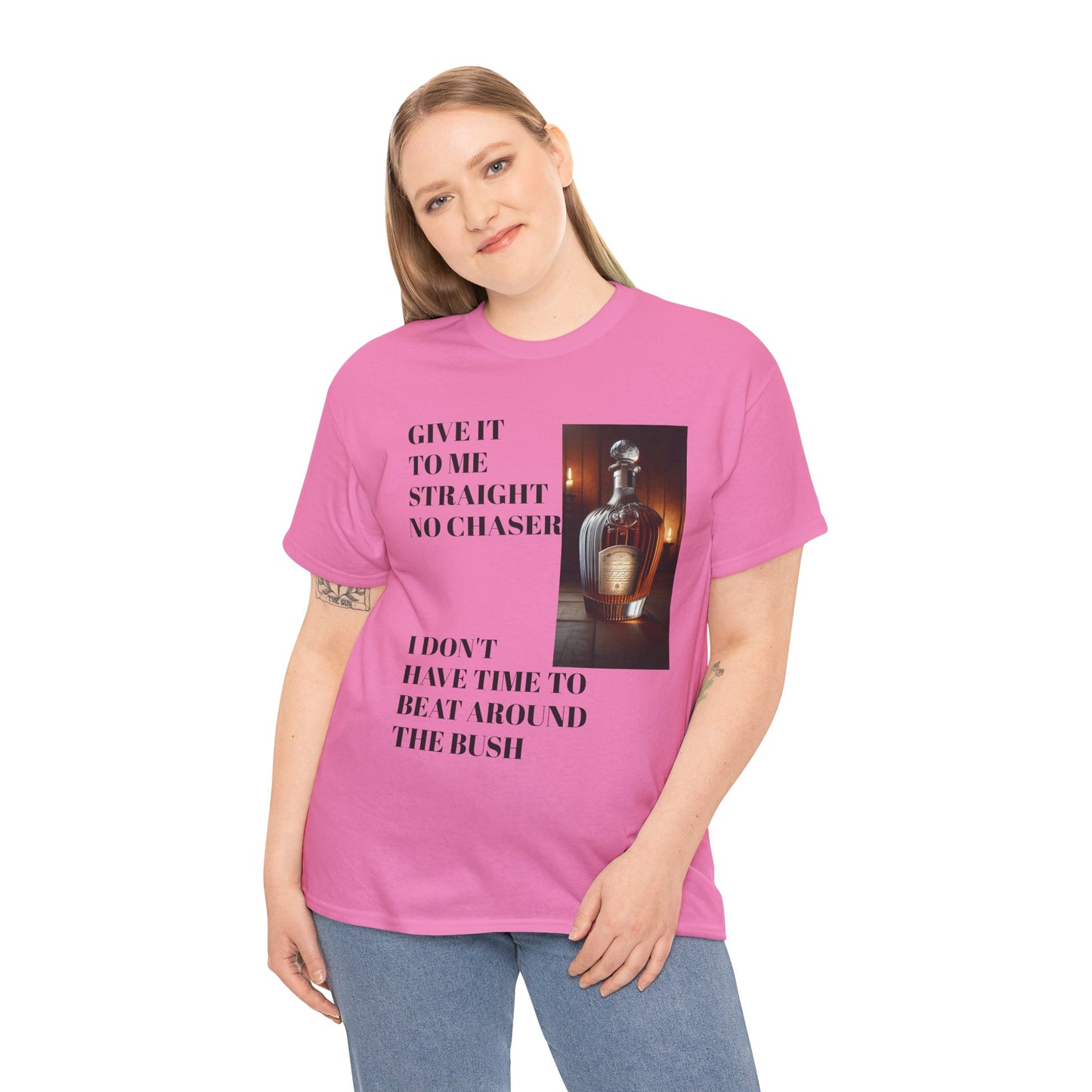 Unisex Heavy Cotton Tee - 'Give It to Me Straight' Graphic Tee for Casual Vibes