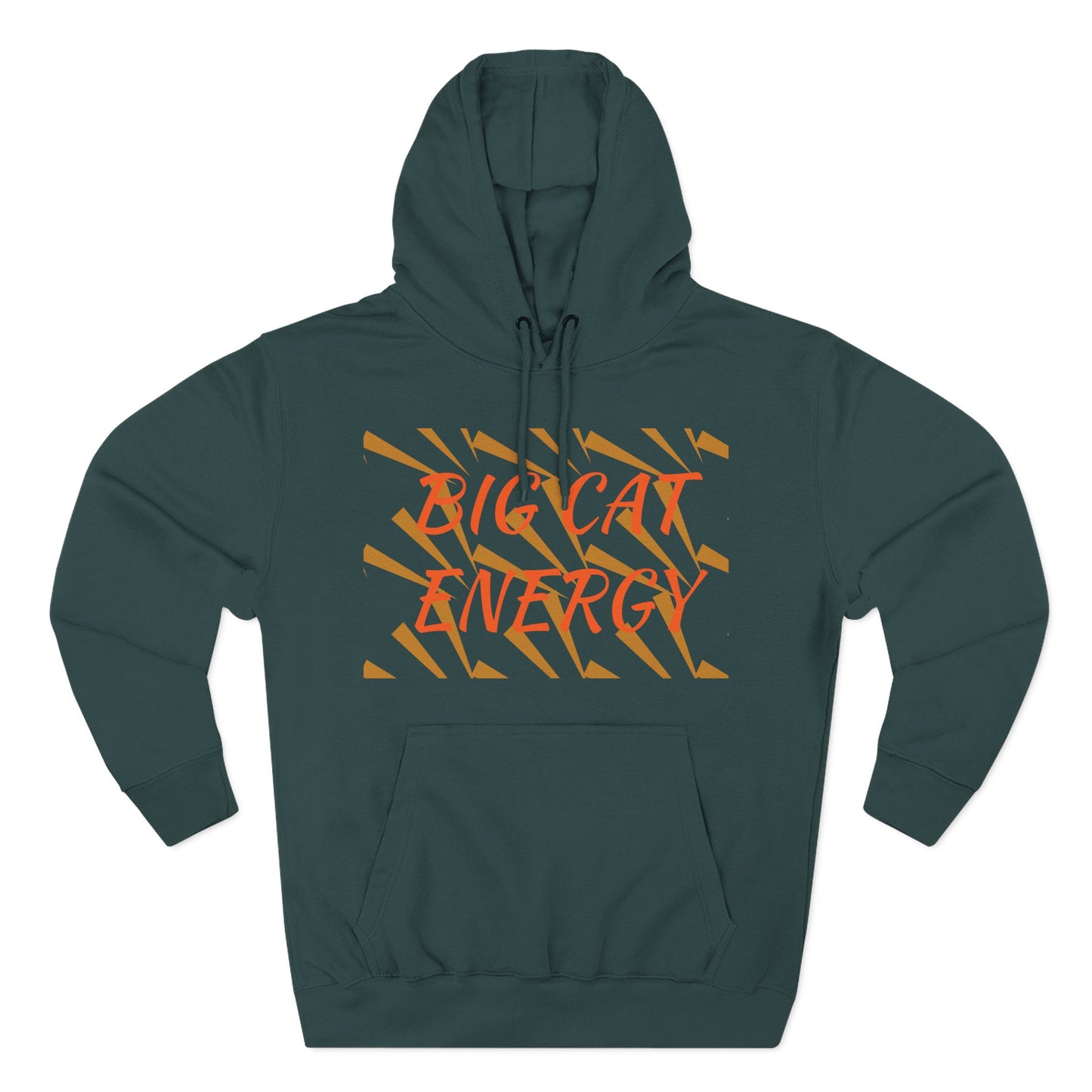 Big Cat Energy Hoodie - Three-Panel Fleece with Tiger Design, Animal Lover Gift, Cozy Sweatshirt, Unisex Fashion