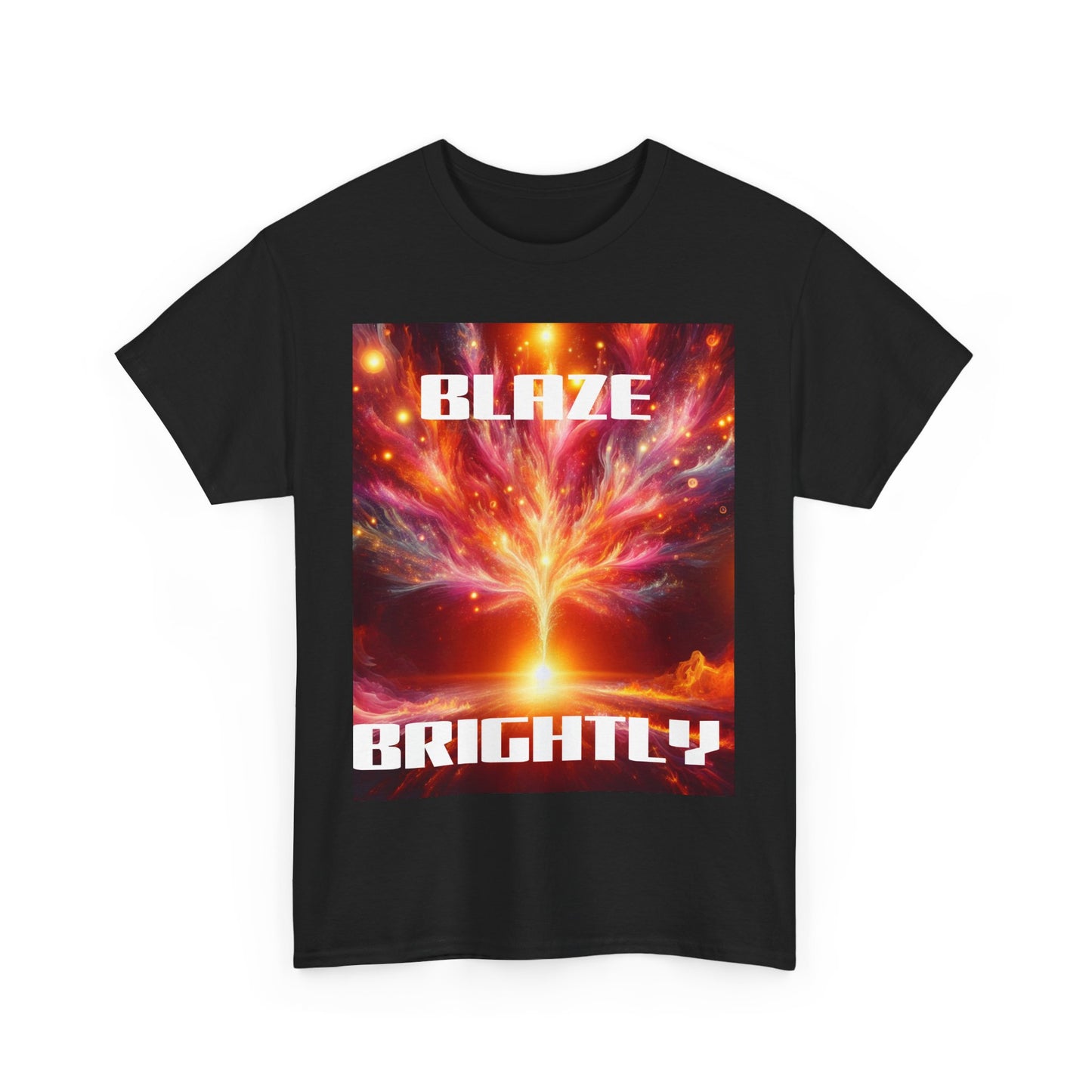 Inspirational Unisex Heavy Cotton Tee - "Blaze Brightly" Design - Perfect for Motivational Gifts and Everyday Wear