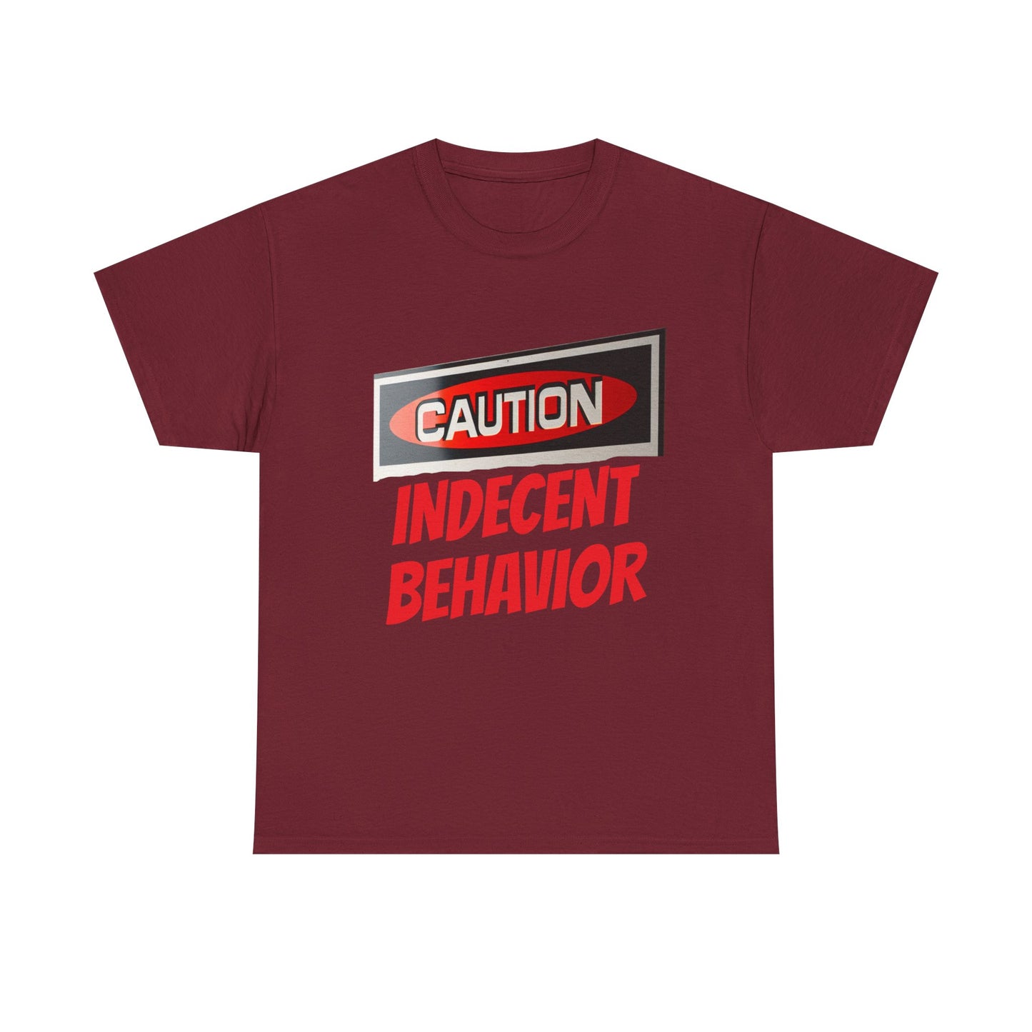Caution Indecent Behavior Tee, Funny Graphic T-Shirt, Unisex Humor Shirt, Unique Gift, Casual Wear, Streetwear Fashion