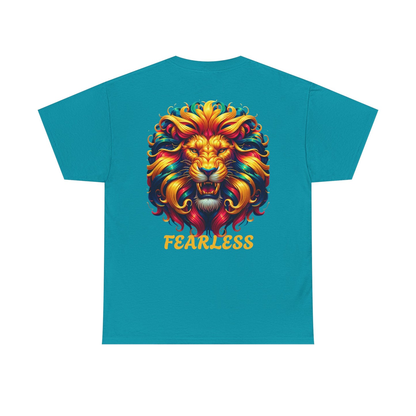 Fearless Unisex Heavy Cotton Tee - NEVA' SCARED Lion Design