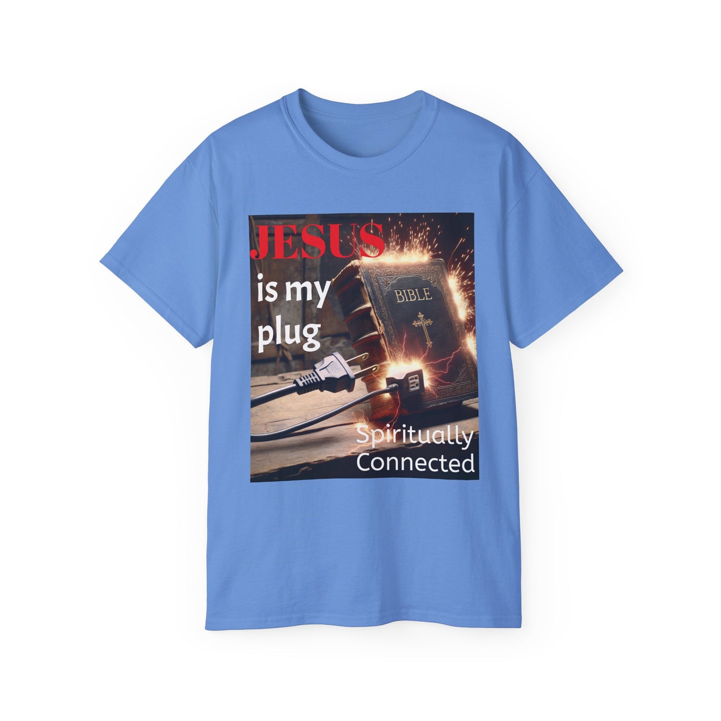 Spiritual Connection Tee: 'Jesus is My Plug' Unisex Ultra Cotton T-Shirt