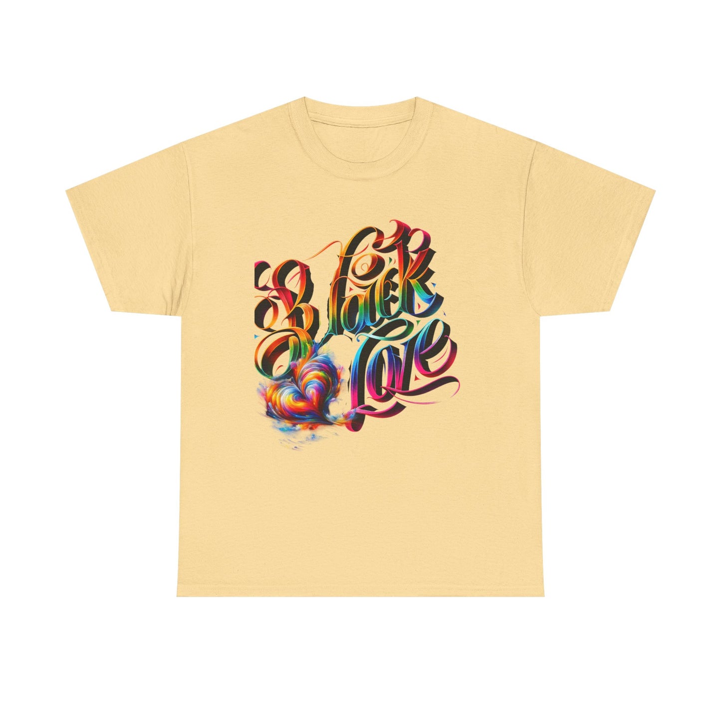 Colorful Love Graphic Tee | Unisex Heavy Cotton T-Shirt, black love