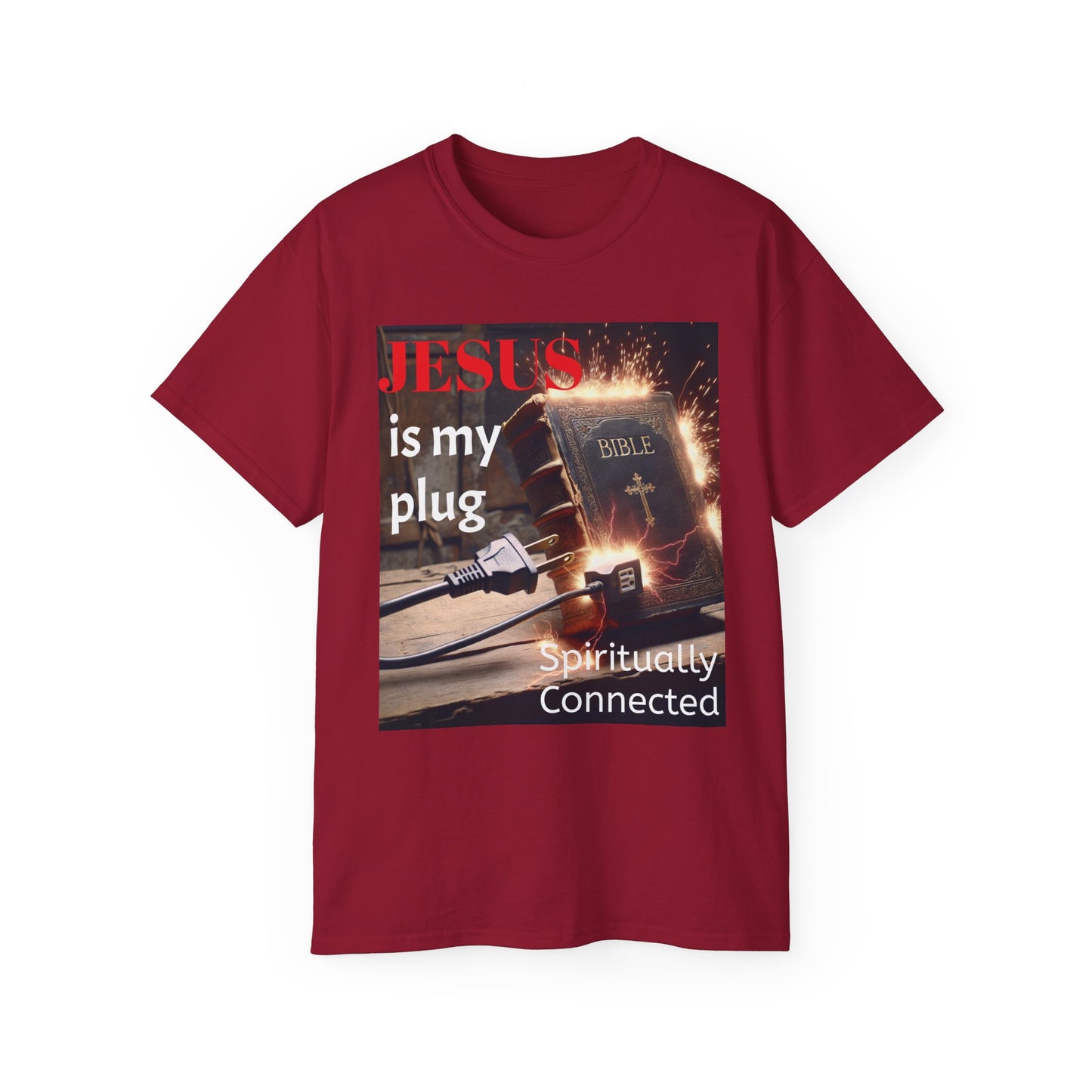 Spiritual Connection Tee: 'Jesus is My Plug' Unisex Ultra Cotton T-Shirt