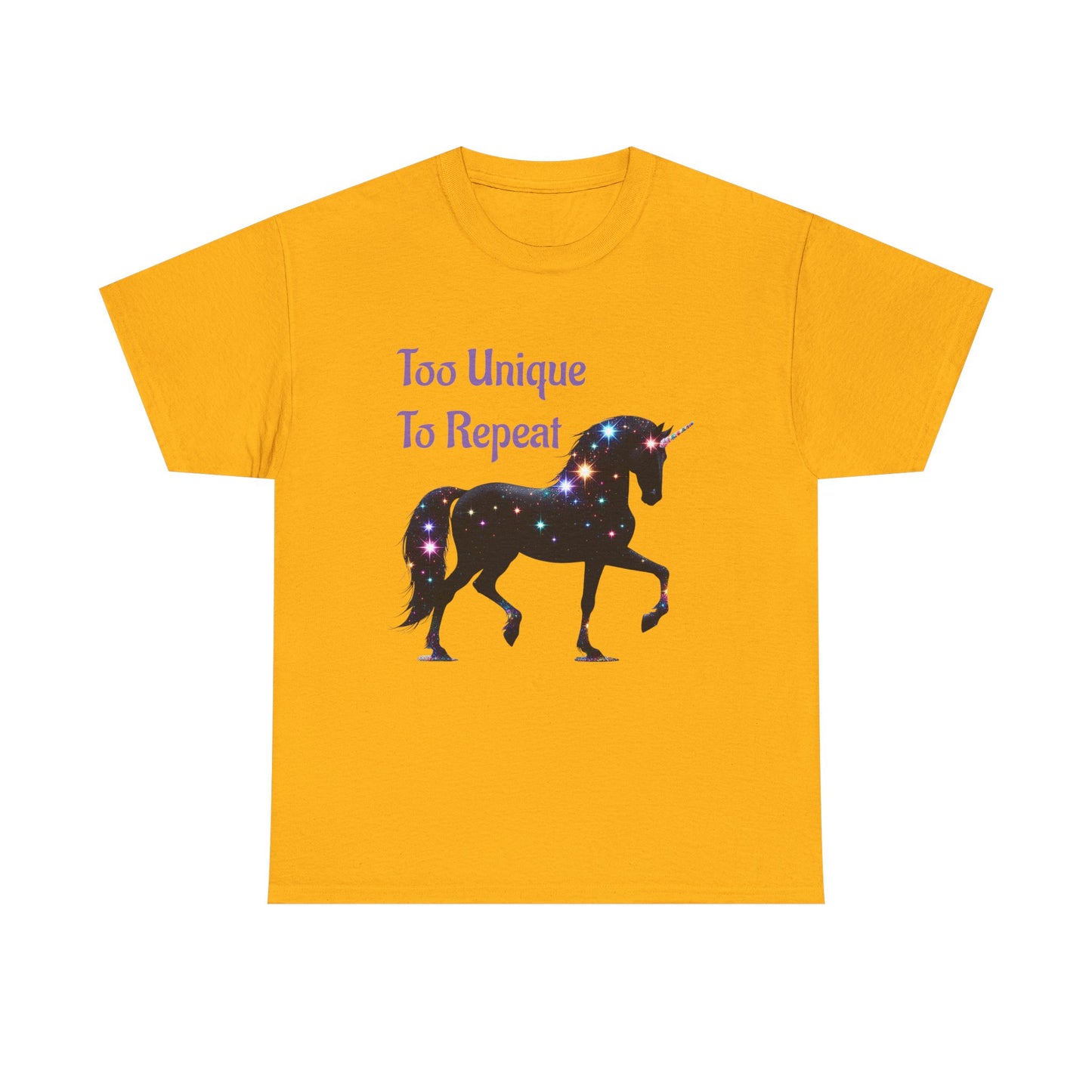 Galaxy Unicorn Tee - "Too Unique To Repeat" - Unisex Heavy Cotton Shirt