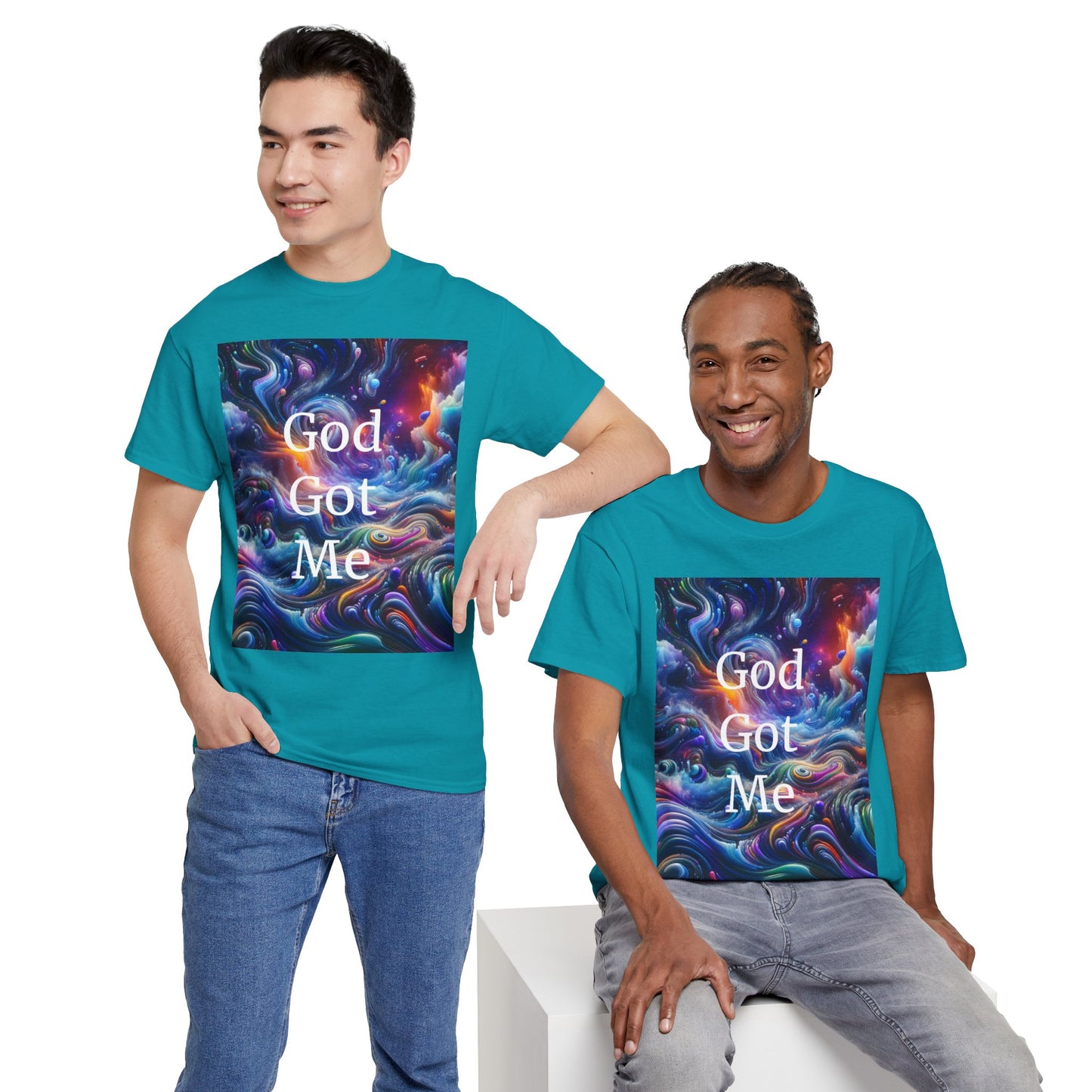 Inspirational Unisex Heavy Cotton Tee - 'God Got Me' Design