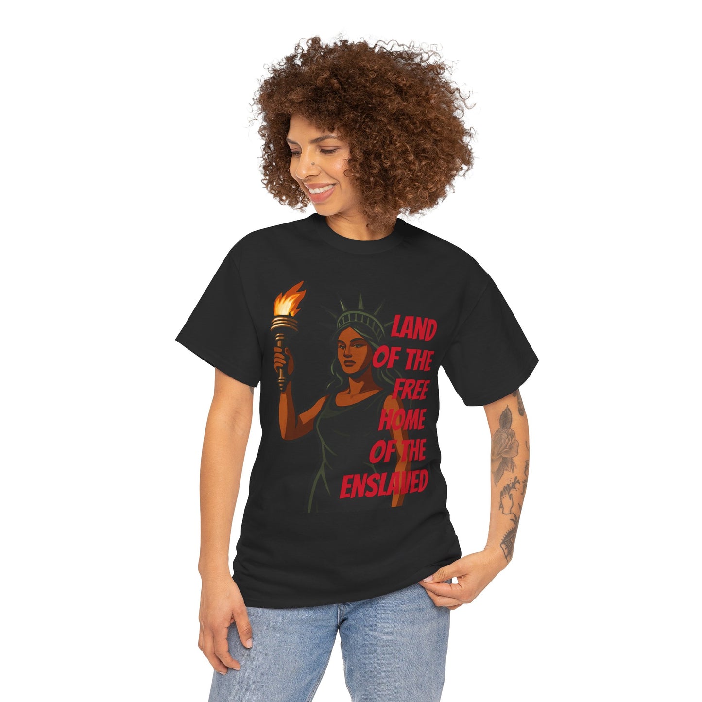 Statue of Liberty Tee, Empowerment Shirt, Unisex Cotton T-Shirt, Inclusive Fashion, Graphic T-Shirt for Freedom Lovers
