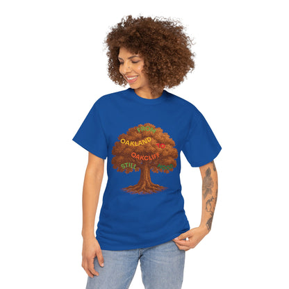 Oakland To Oakcliff Tree Unisex Cotton Tee, Nature Lover Gift, Casual Wear, Eco-Friendly Apparel, Unique Tree Graphic T-Shirt
