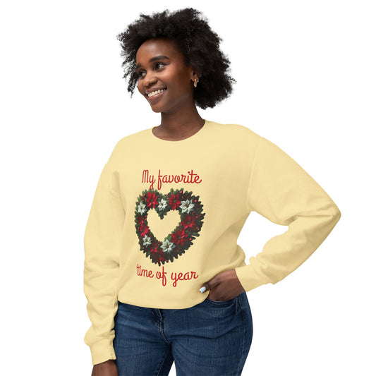 Cozy Holiday Sweatshirt, My Favorite Time of Year Crewneck, Unisex Sweatshirt, Christmas Gift, Festive Apparel, Winter Fashion