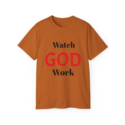 Inspirational Unisex Ultra Cotton Tee - "Watch GOD Work"