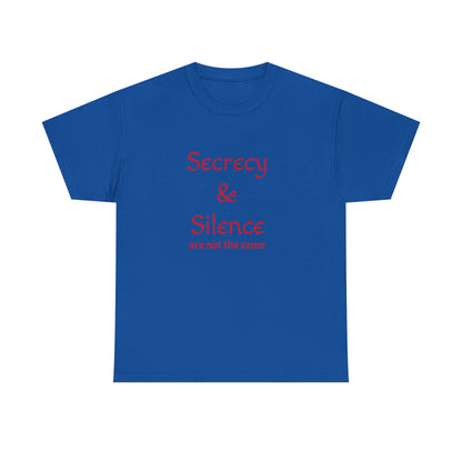Secrecy & Silence Unisex Heavy Cotton Tee, Perfect for Thoughtful Conversations, Gift for Friends, Comfortable Casual Wear, Great for Events
