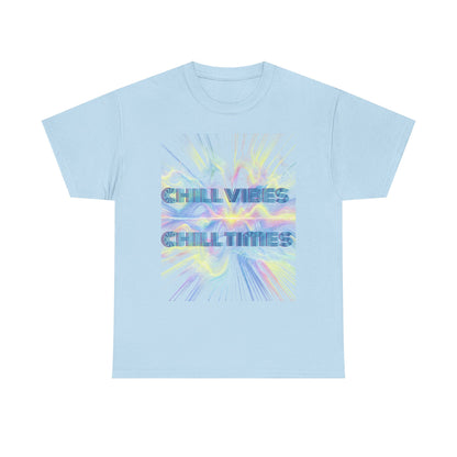 Chill Vibes Unisex Heavy Cotton Tee, Comfortable Casual T-Shirt, Streetwear Style, Perfect Gift for Friends, Summer Vibes Tee