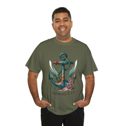 Anchor & Faith Unisex Heavy Cotton Tee - Hebrews 6:19 Inspirational Tee