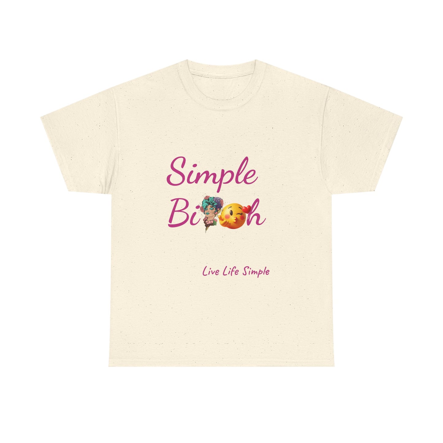 Simple Bit@# Vibes Unisex Heavy Cotton Tee, Cute Graphic Tee, Casual Summer Shirt, Gift for Friends, Everyday Wear, Live Life Simple