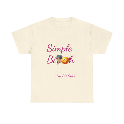 Simple Bit@# Vibes Unisex Heavy Cotton Tee, Cute Graphic Tee, Casual Summer Shirt, Gift for Friends, Everyday Wear, Live Life Simple