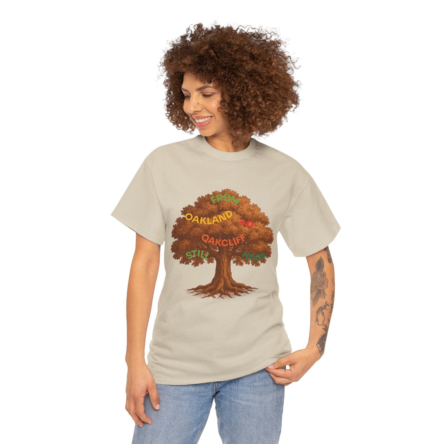 Oakland To Oakcliff Tree Unisex Cotton Tee, Nature Lover Gift, Casual Wear, Eco-Friendly Apparel, Unique Tree Graphic T-Shirt