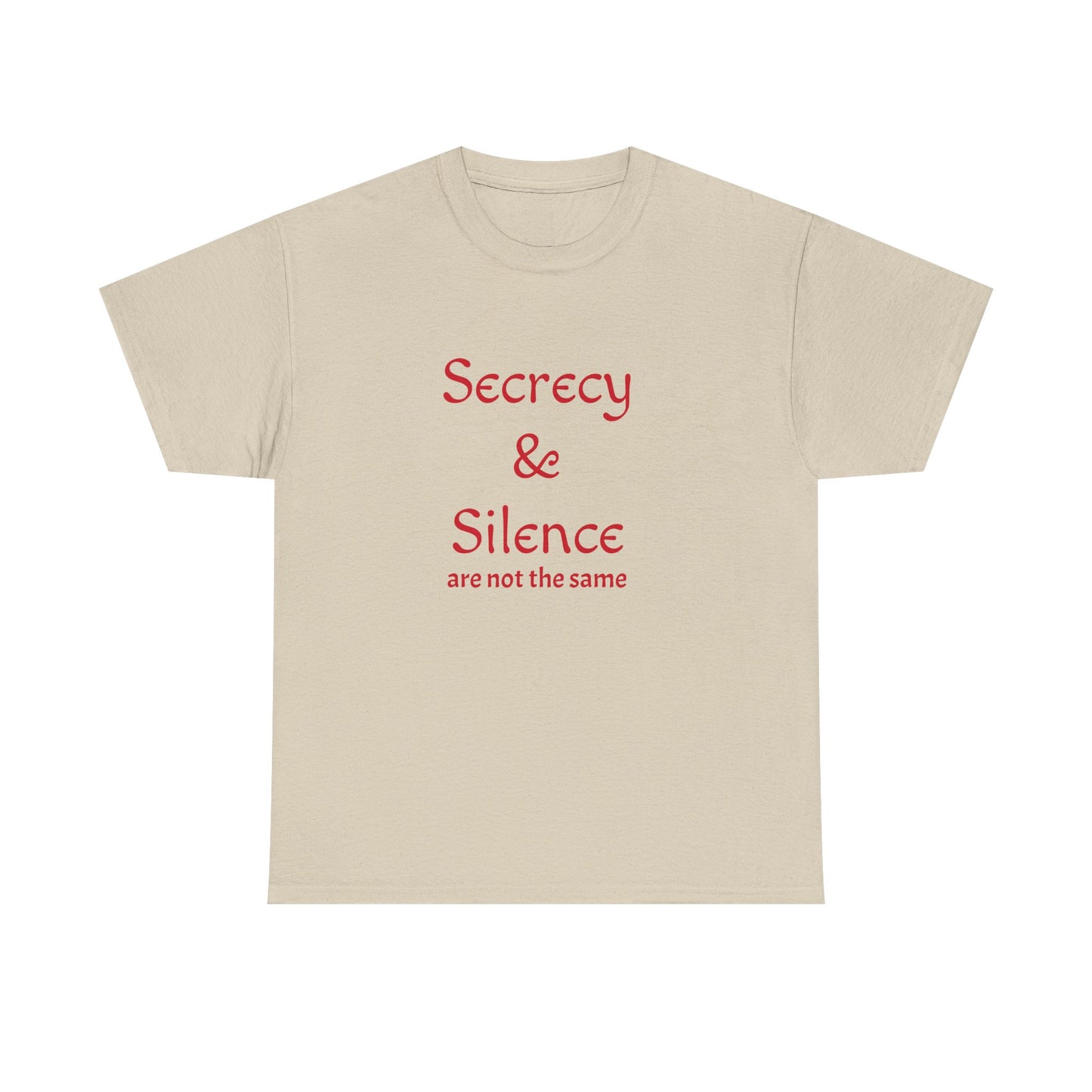 Secrecy & Silence Unisex Heavy Cotton Tee, Perfect for Thoughtful Conversations, Gift for Friends, Comfortable Casual Wear, Great for Events