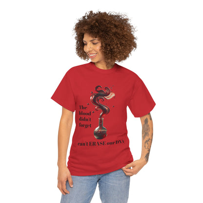 Emotional Statement Tee: 'The Blood Didn't Forget' Heavy Cotton Shirt, Affirmation T-Shirt, Gift for Gen Z, Unisex Cotton Top, [...]