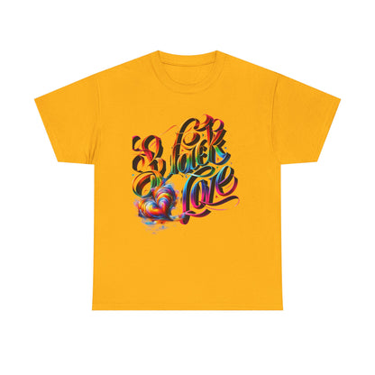 Colorful Love Graphic Tee | Unisex Heavy Cotton T-Shirt, black love