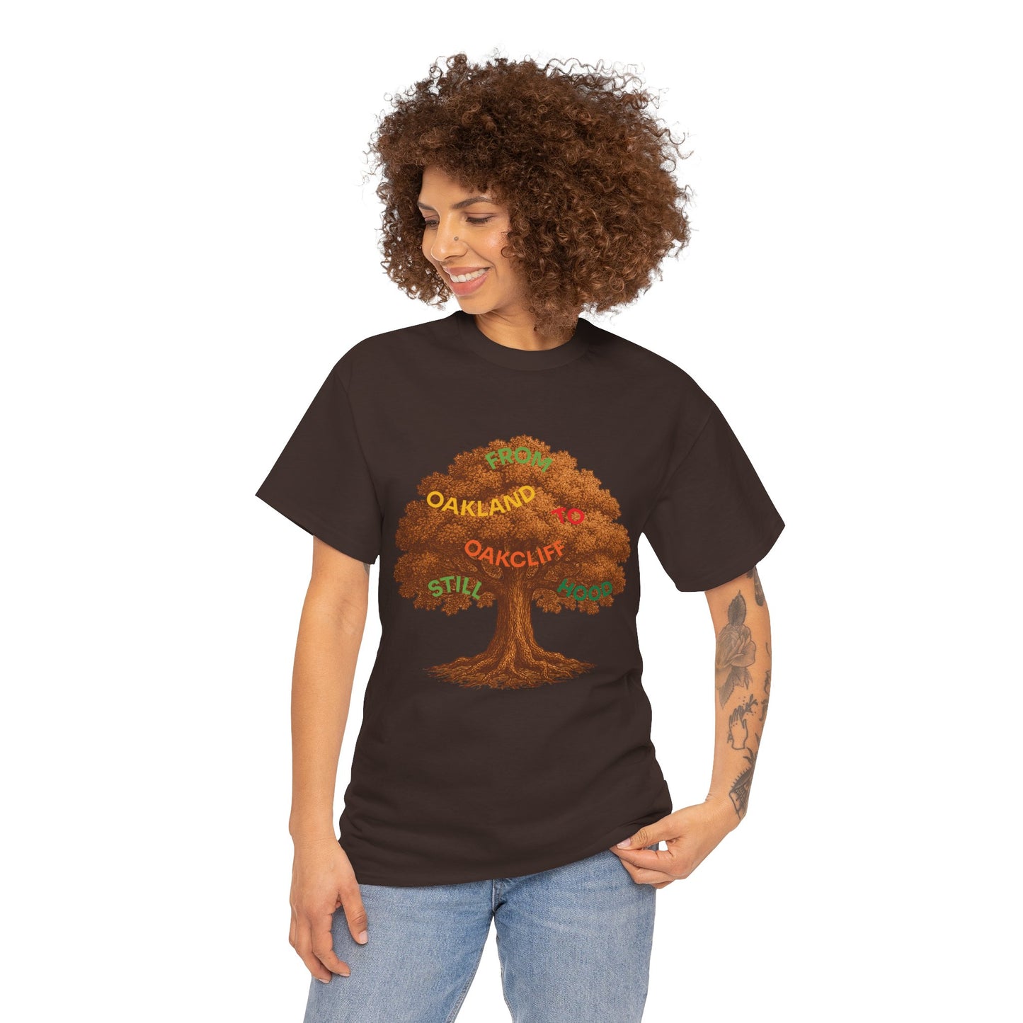 Oakland To Oakcliff Tree Unisex Cotton Tee, Nature Lover Gift, Casual Wear, Eco-Friendly Apparel, Unique Tree Graphic T-Shirt