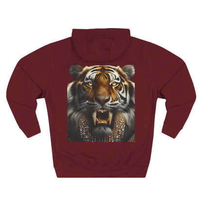 Big Cat Energy Hoodie - Three-Panel Fleece with Tiger Design, Animal Lover Gift, Cozy Sweatshirt, Unisex Fashion