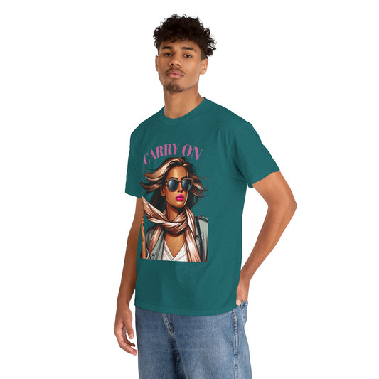 Stylish Unisex Cotton Tee - 'Carry On' Graphic Tee for Confident Travel