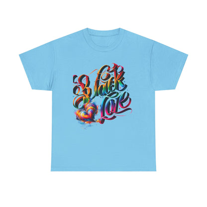 Colorful Love Graphic Tee | Unisex Heavy Cotton T-Shirt, black love