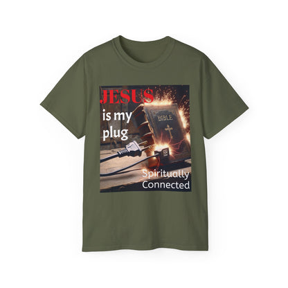 Spiritual Connection Tee: 'Jesus is My Plug' Unisex Ultra Cotton T-Shirt