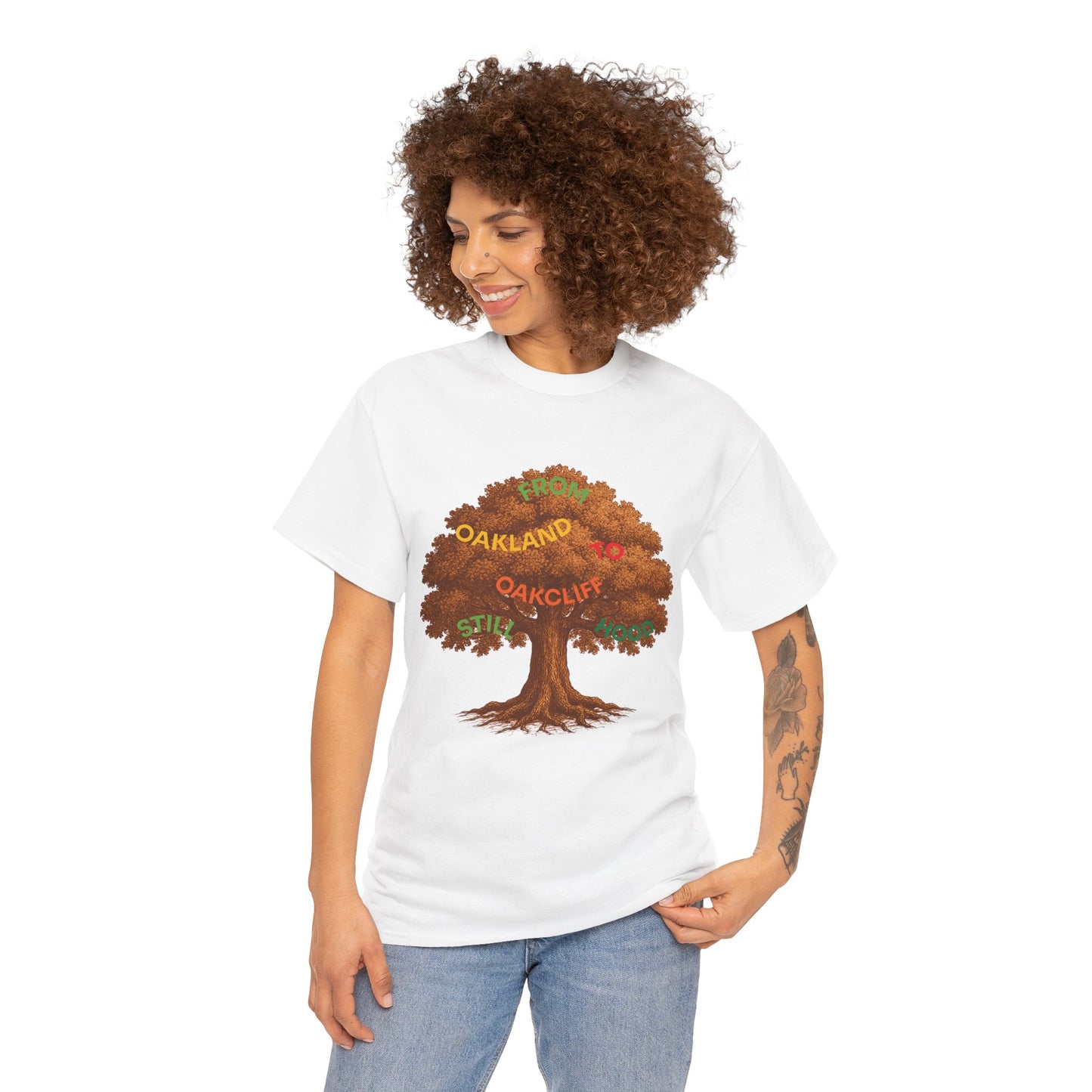 Oakland To Oakcliff Tree Unisex Cotton Tee, Nature Lover Gift, Casual Wear, Eco-Friendly Apparel, Unique Tree Graphic T-Shirt