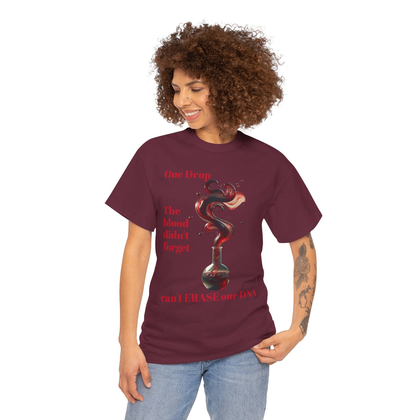 Emotional Statement Tee: 'The Blood Didn't Forget' Heavy Cotton Shirt, Affirmation T-Shirt, Gift for Gen Z, Unisex Cotton Top, [...]