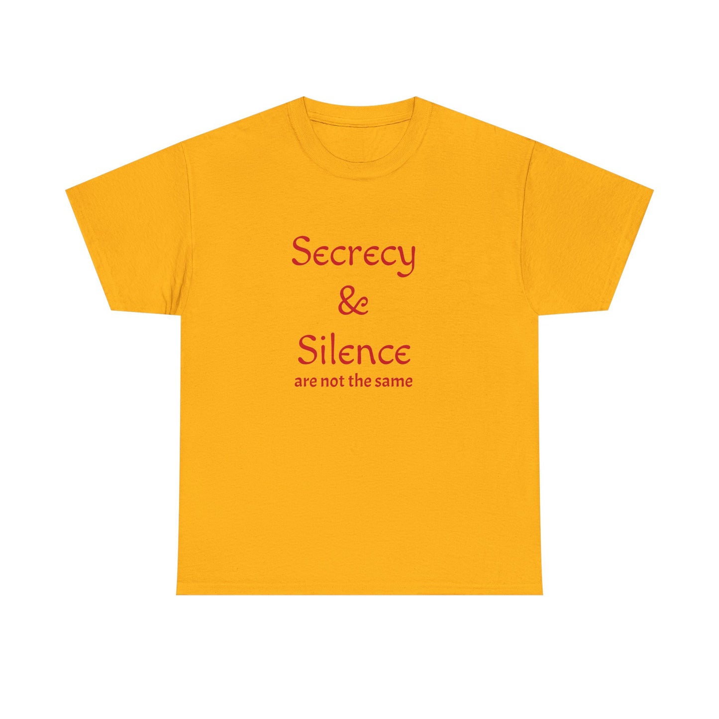 Secrecy & Silence Unisex Heavy Cotton Tee, Perfect for Thoughtful Conversations, Gift for Friends, Comfortable Casual Wear, Great for Events