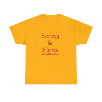Secrecy & Silence Unisex Heavy Cotton Tee, Perfect for Thoughtful Conversations, Gift for Friends, Comfortable Casual Wear, Great for Events