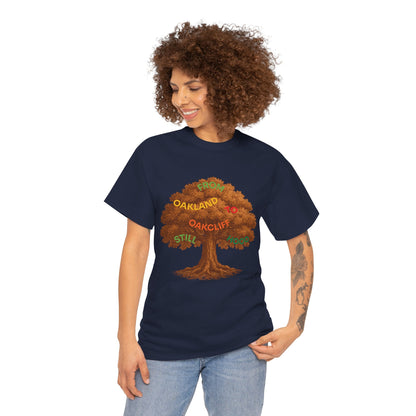 Oakland To Oakcliff Tree Unisex Cotton Tee, Nature Lover Gift, Casual Wear, Eco-Friendly Apparel, Unique Tree Graphic T-Shirt