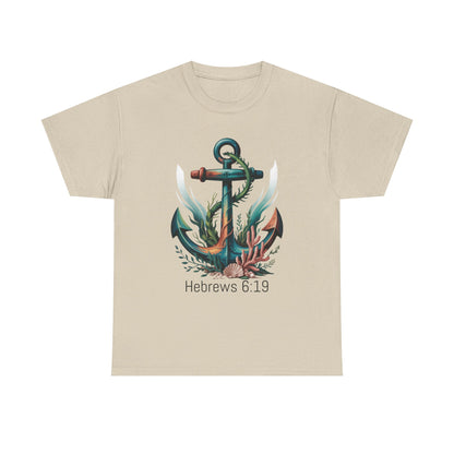 Anchor & Faith Unisex Heavy Cotton Tee - Hebrews 6:19 Inspirational Tee