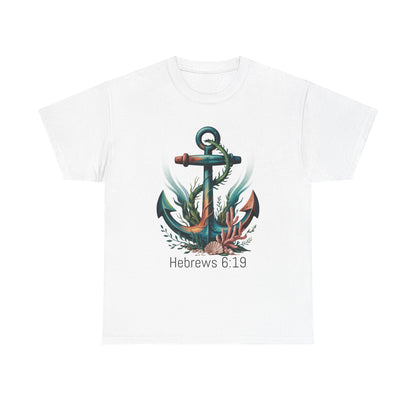 Anchor & Faith Unisex Heavy Cotton Tee - Hebrews 6:19 Inspirational Tee