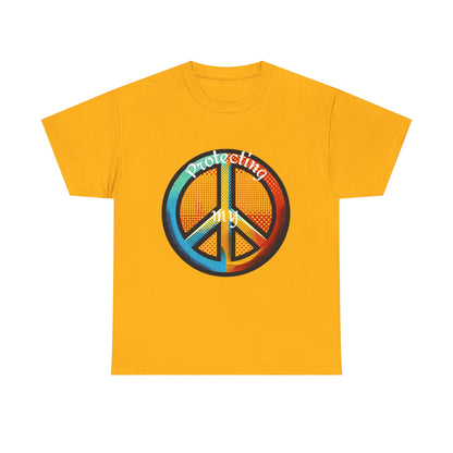Colorful Peace Symbol Unisex Heavy Cotton Tee Protecting my Peace
