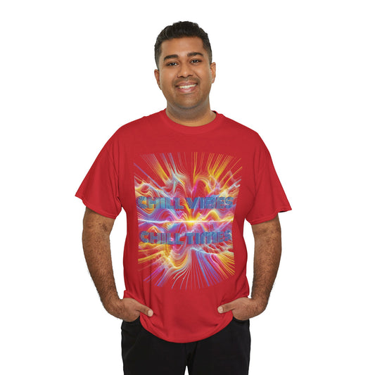 Chill Vibes Unisex Heavy Cotton Tee, Comfortable Casual T-Shirt, Streetwear Style, Perfect Gift for Friends, Summer Vibes Tee