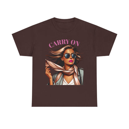 Stylish Unisex Cotton Tee - 'Carry On' Graphic Tee for Confident Travel