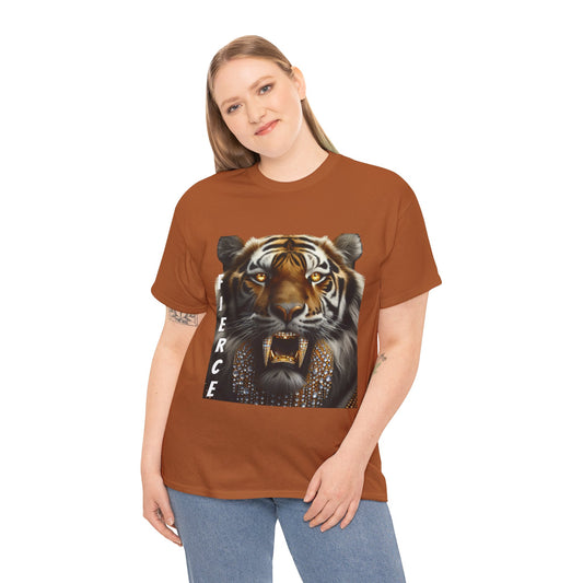 Fierce Tiger Graphic Tee - Unisex Heavy Cotton T-Shirt