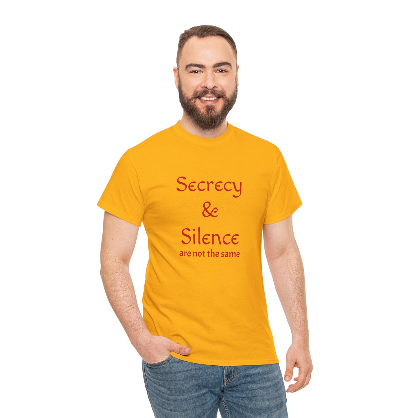Secrecy & Silence Unisex Heavy Cotton Tee, Perfect for Thoughtful Conversations, Gift for Friends, Comfortable Casual Wear, Great for Events