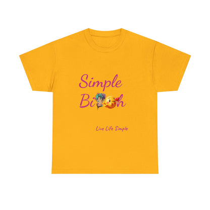 Simple Bit@# Vibes Unisex Heavy Cotton Tee, Cute Graphic Tee, Casual Summer Shirt, Gift for Friends, Everyday Wear, Live Life Simple